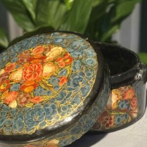 a beautiful vintage kashmiri paper mache trinket box.