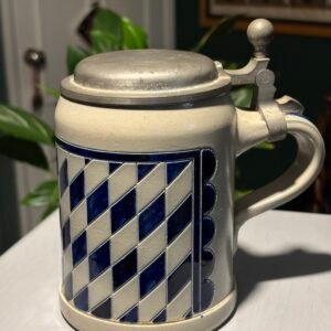 Vintage Reinhold Merkelbach West German salt-glazed stoneware beer stein.