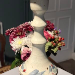 Vintage Kersey studio pottery, handmade ceramic candlestick holder.