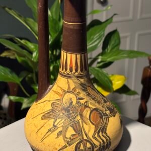 Fabulous vintage replica of a Classical Greek pitcher, 410BC depicting figures from Greek mythology.