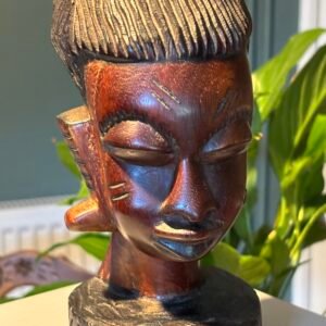 Exquisite Hand-Carved, Vintage African Portrait Bust