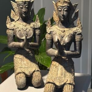 A beautiful pair of Vintage Thai, gilt bronzed Angel statues.