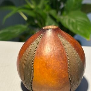 Rare Zulu wire decorated gourd snuff box, African Tribal / Ethno-Chic / Bohemian.